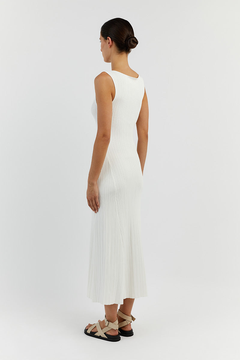 IVY OFF WHITE SLEEVELESS MIDI DRESS