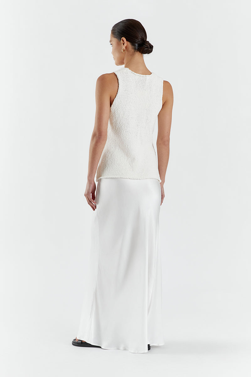 DION OFF WHITE BOUCLE KNIT VEST