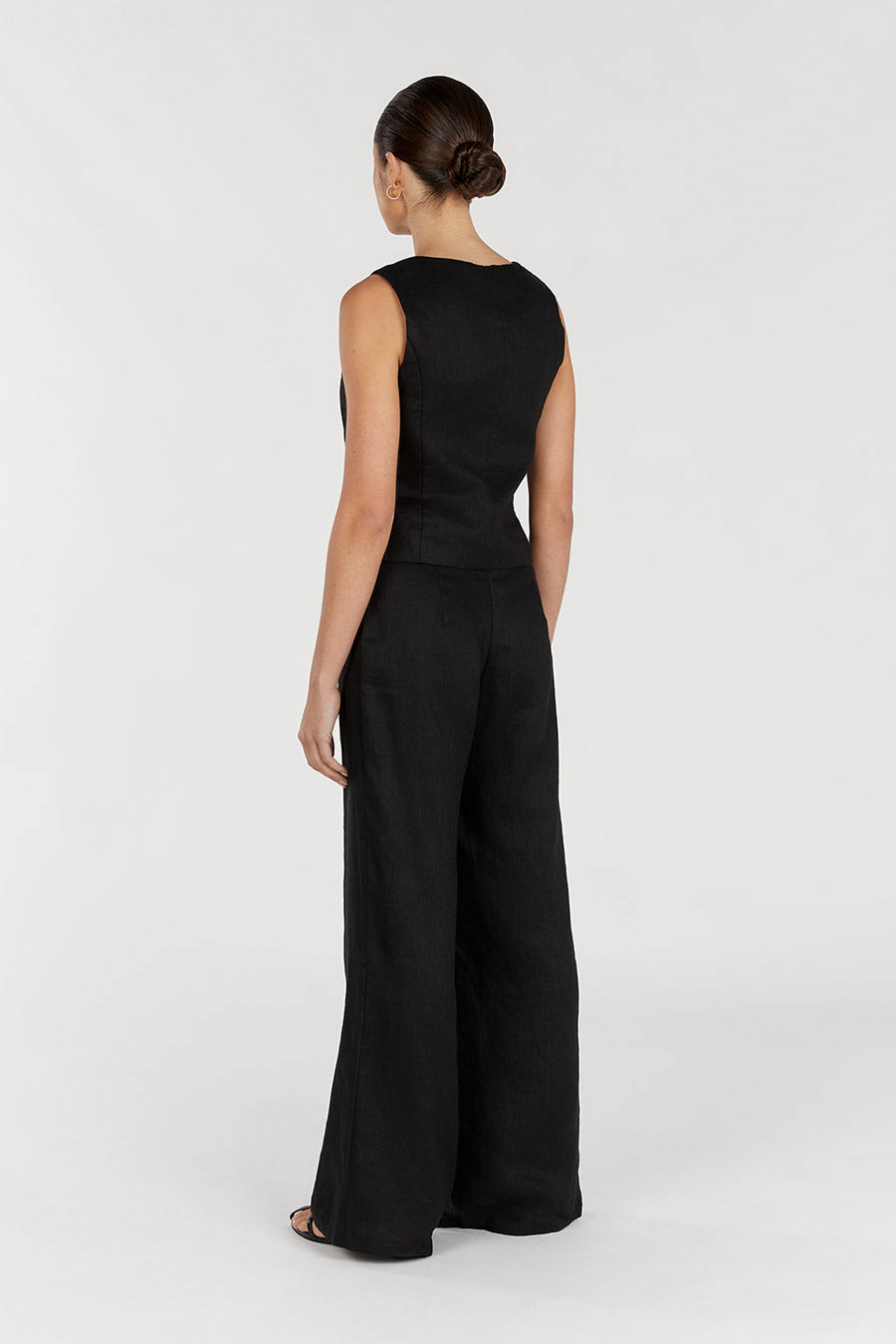 FLICK BLACK LINEN PANT