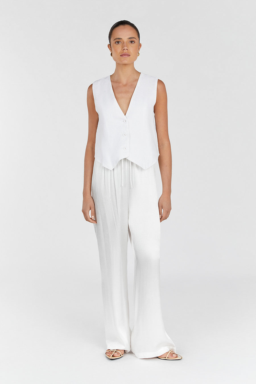 MYA WHITE SATIN PANT