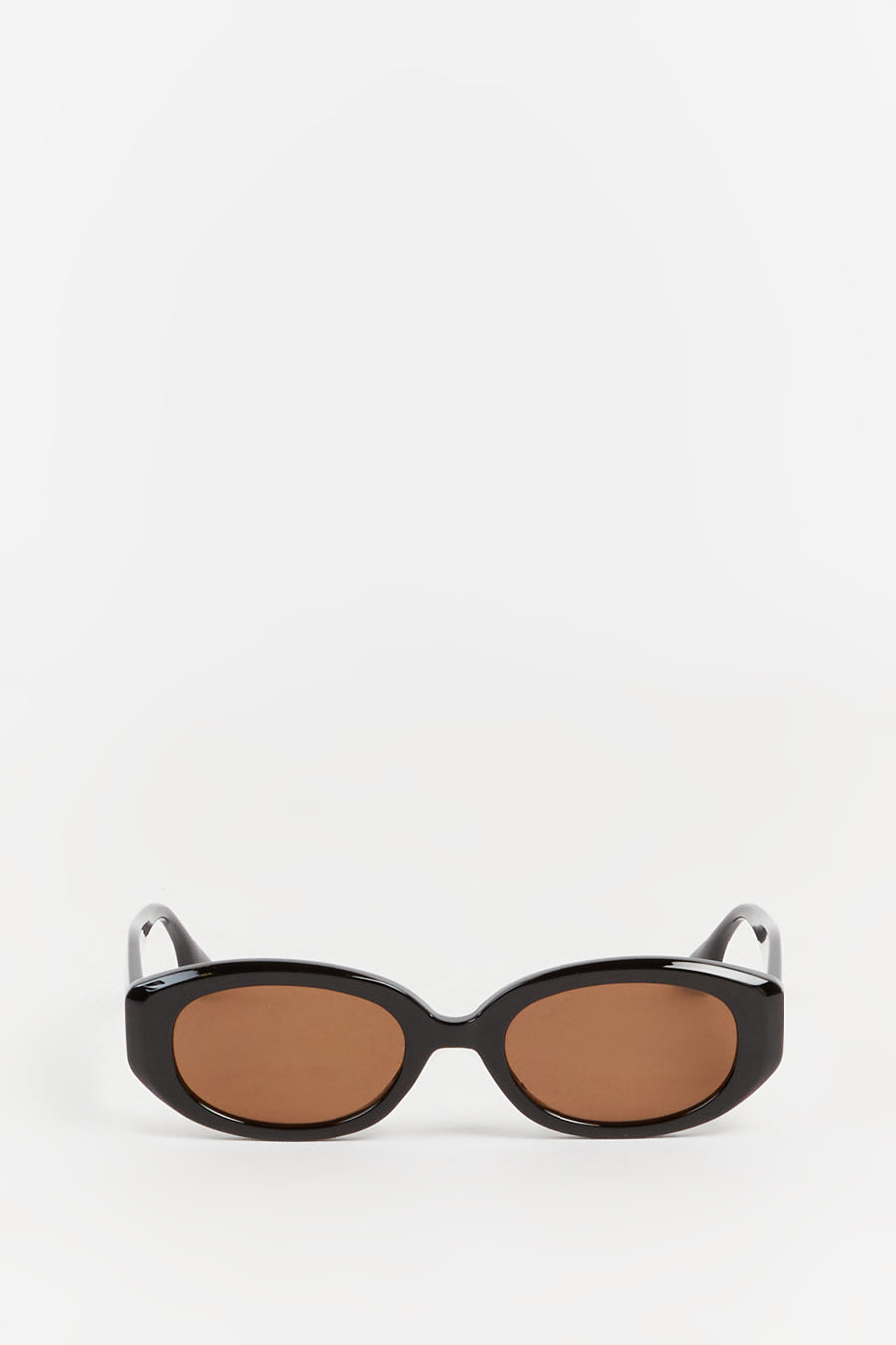 FOWLER BLACK OVAL SUNGLASSES