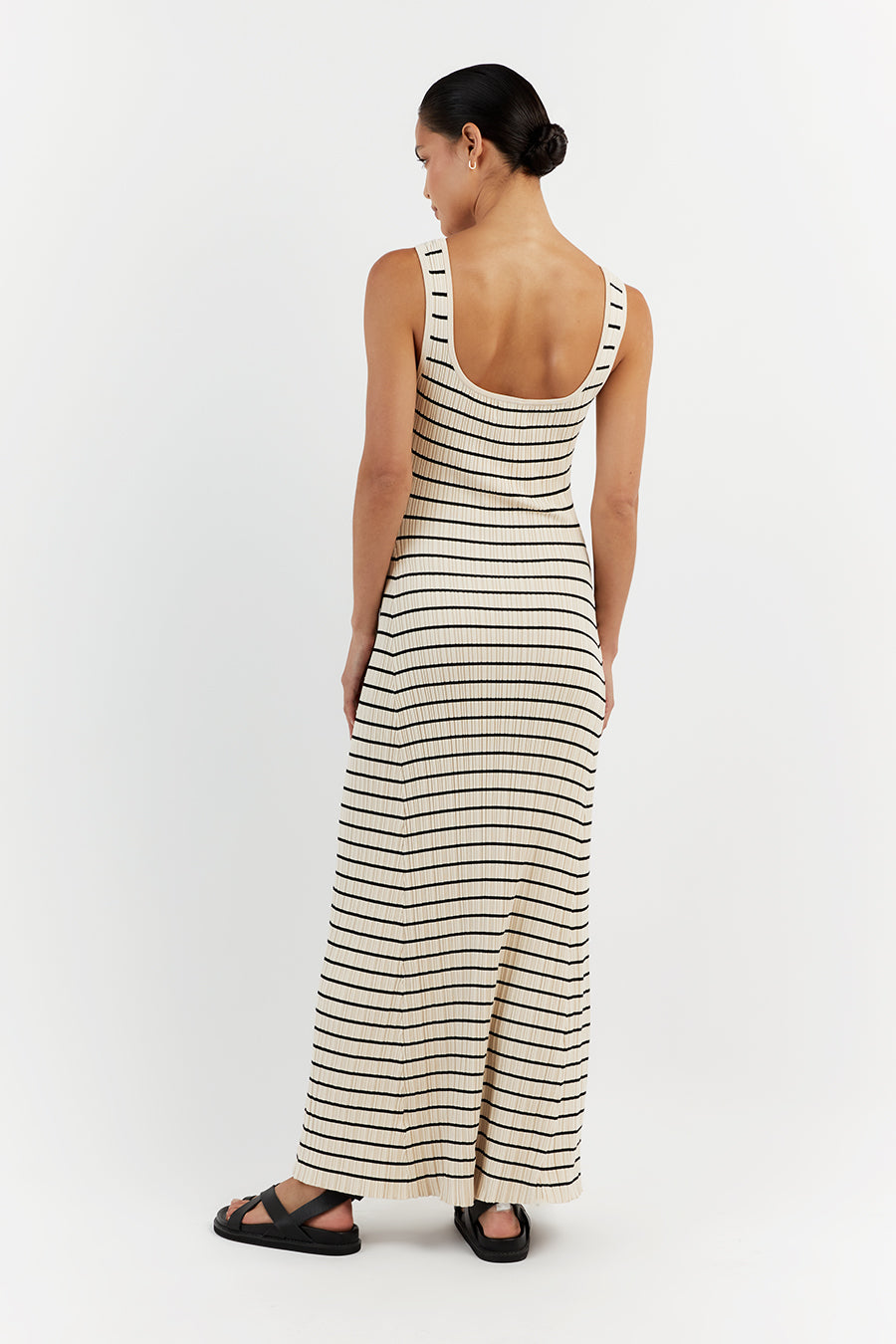BILLIE BUTTER STRIPE MIDI DRESS