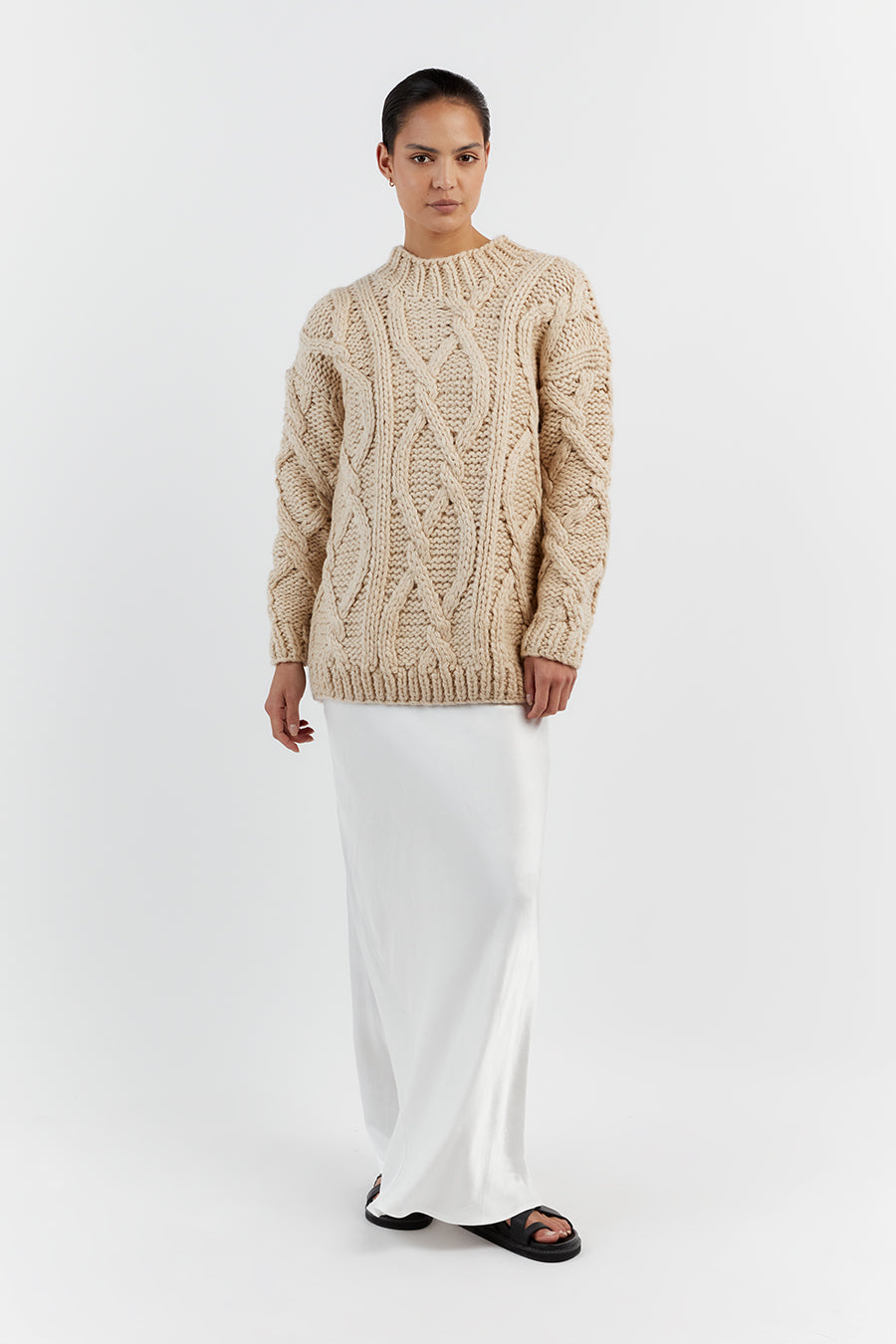 ELLIS NATURAL CABLE KNIT JUMPER
