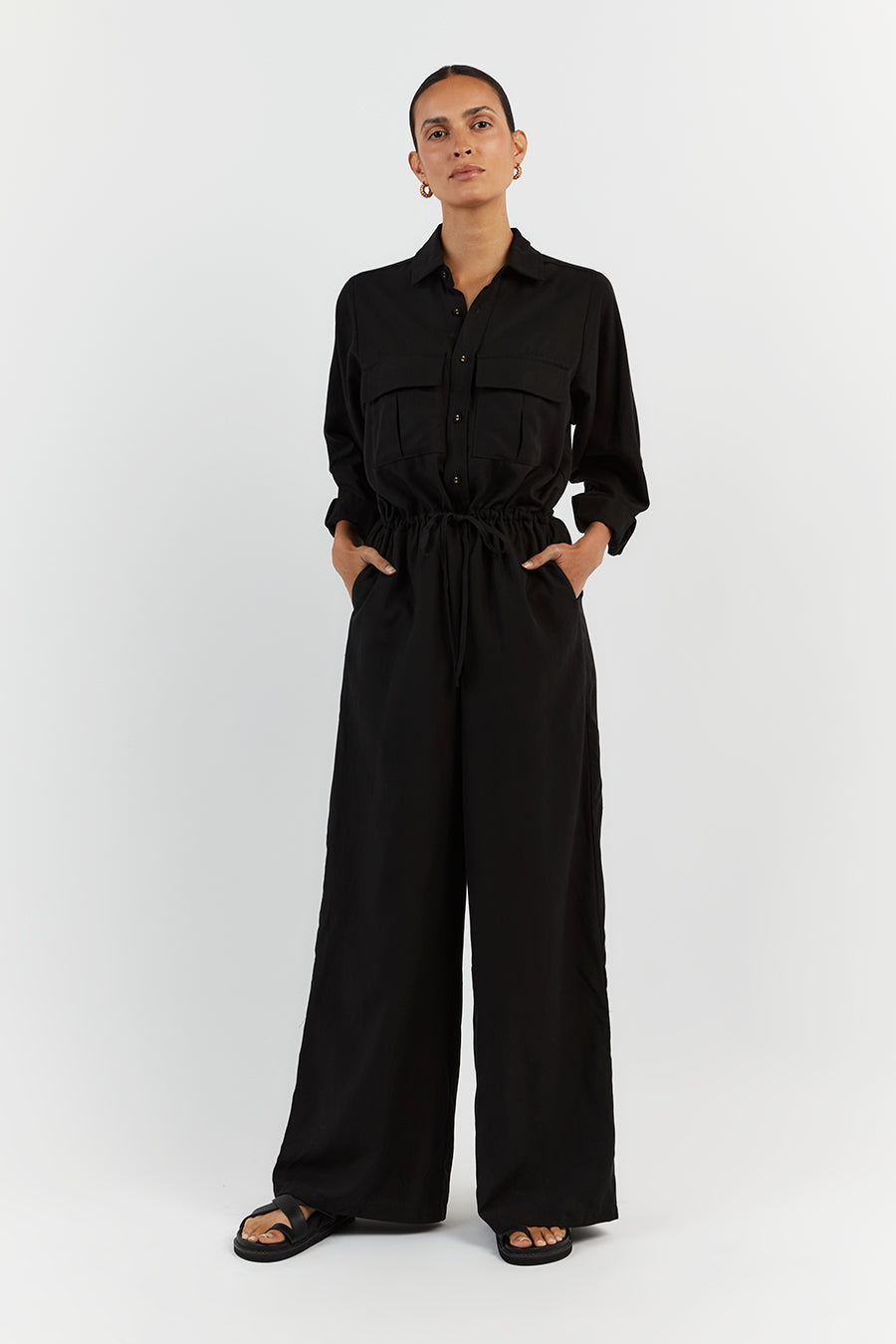 LARS BLACK TENCEL JUMPSUIT