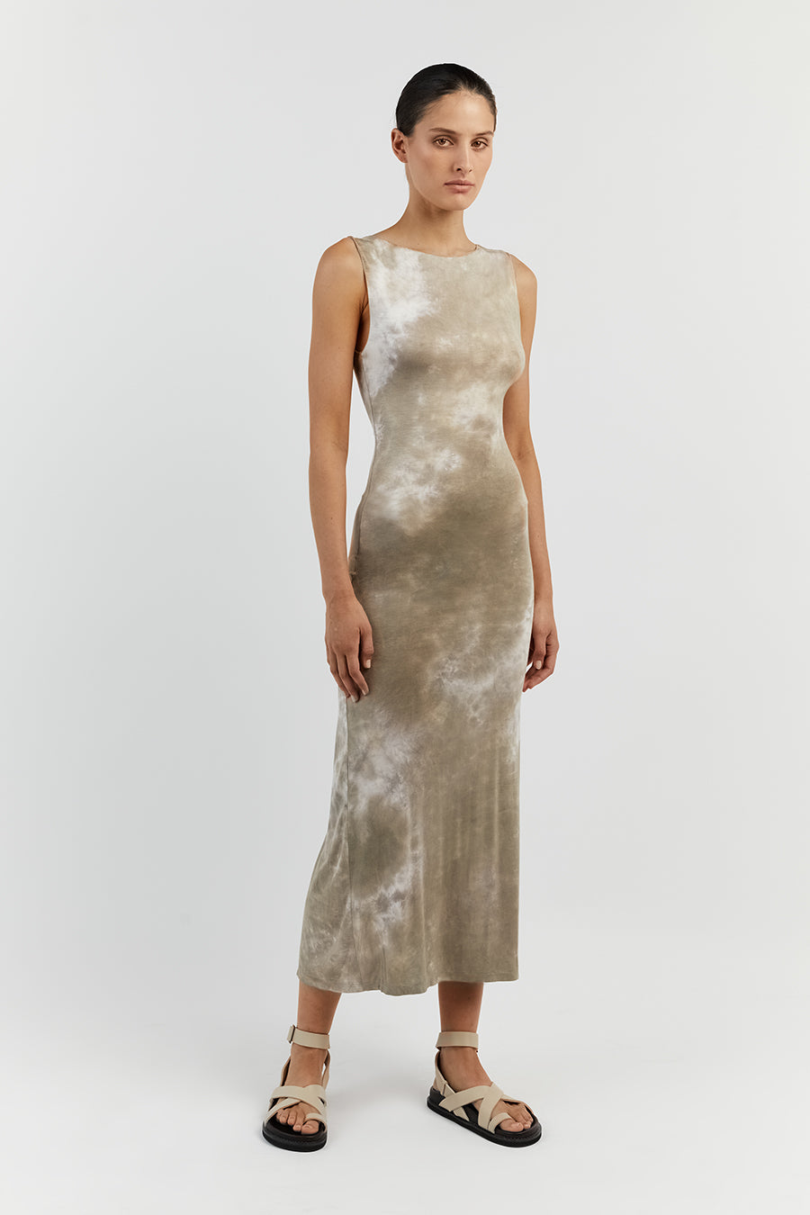 CASPER MOSS TIE DYE MIDI DRESS