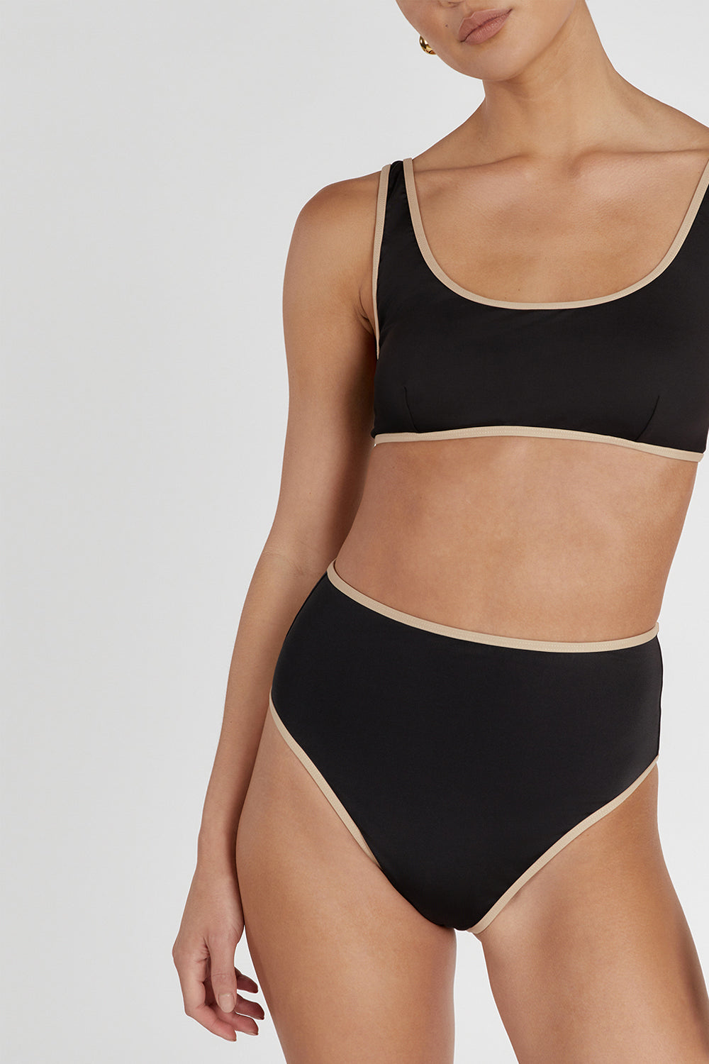 BAILEY BLACK CONTRAST WAIST BRIEF