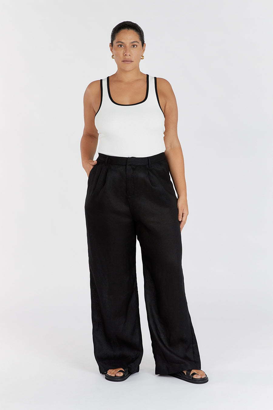 THEO OFF WHITE CONTRAST TANK