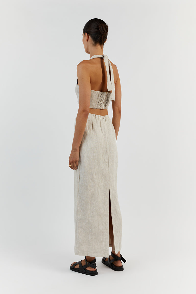 WILLOW NATURAL LINEN CROP TOP