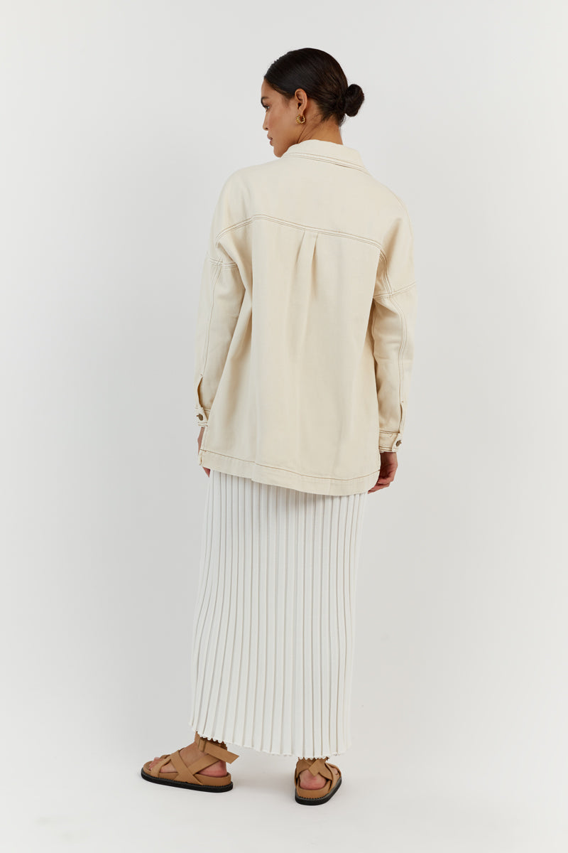 PERI CREAM DENIM SHACKET