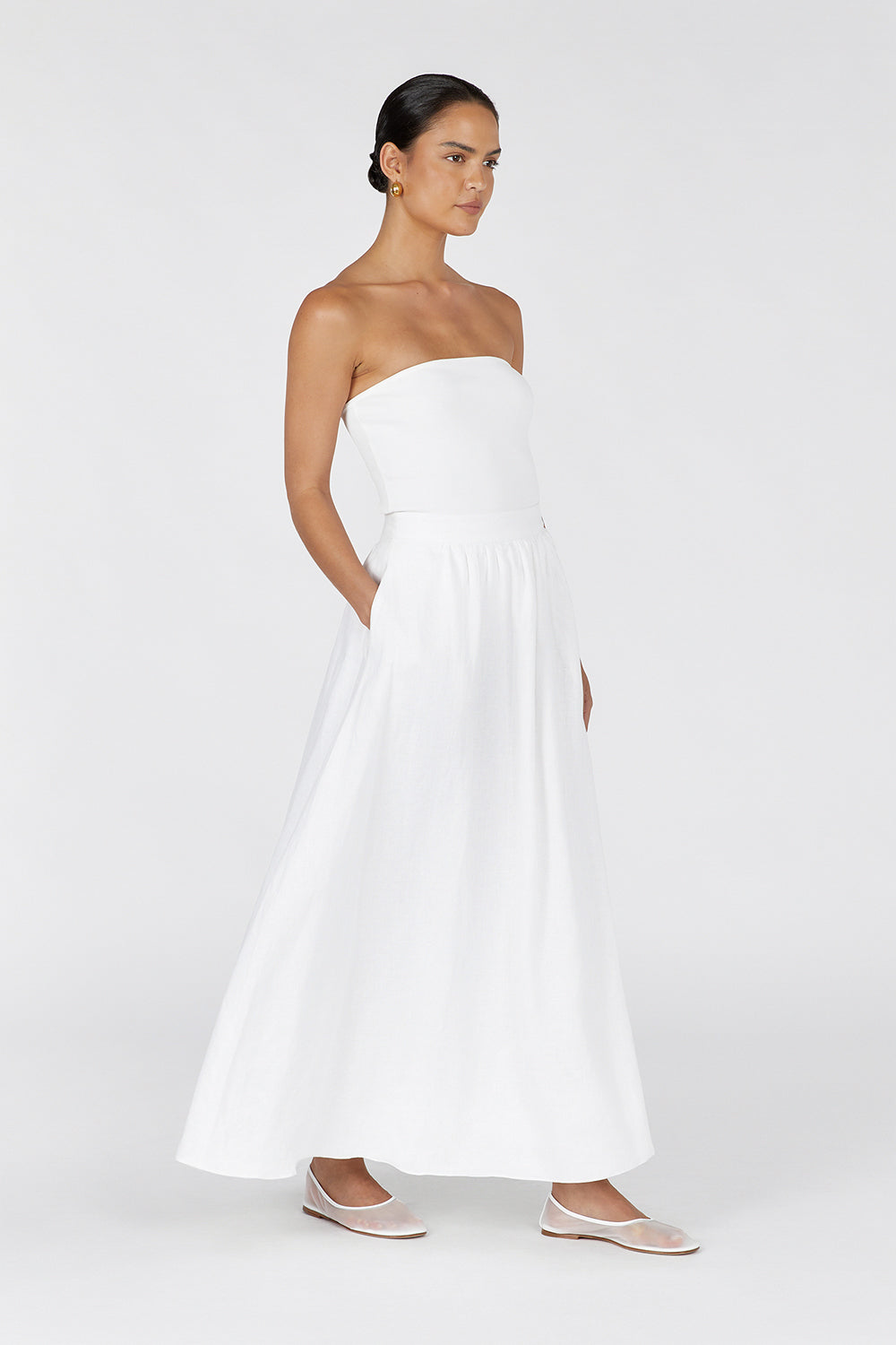 VERA OFF WHITE KNIT BANDEAU TOP