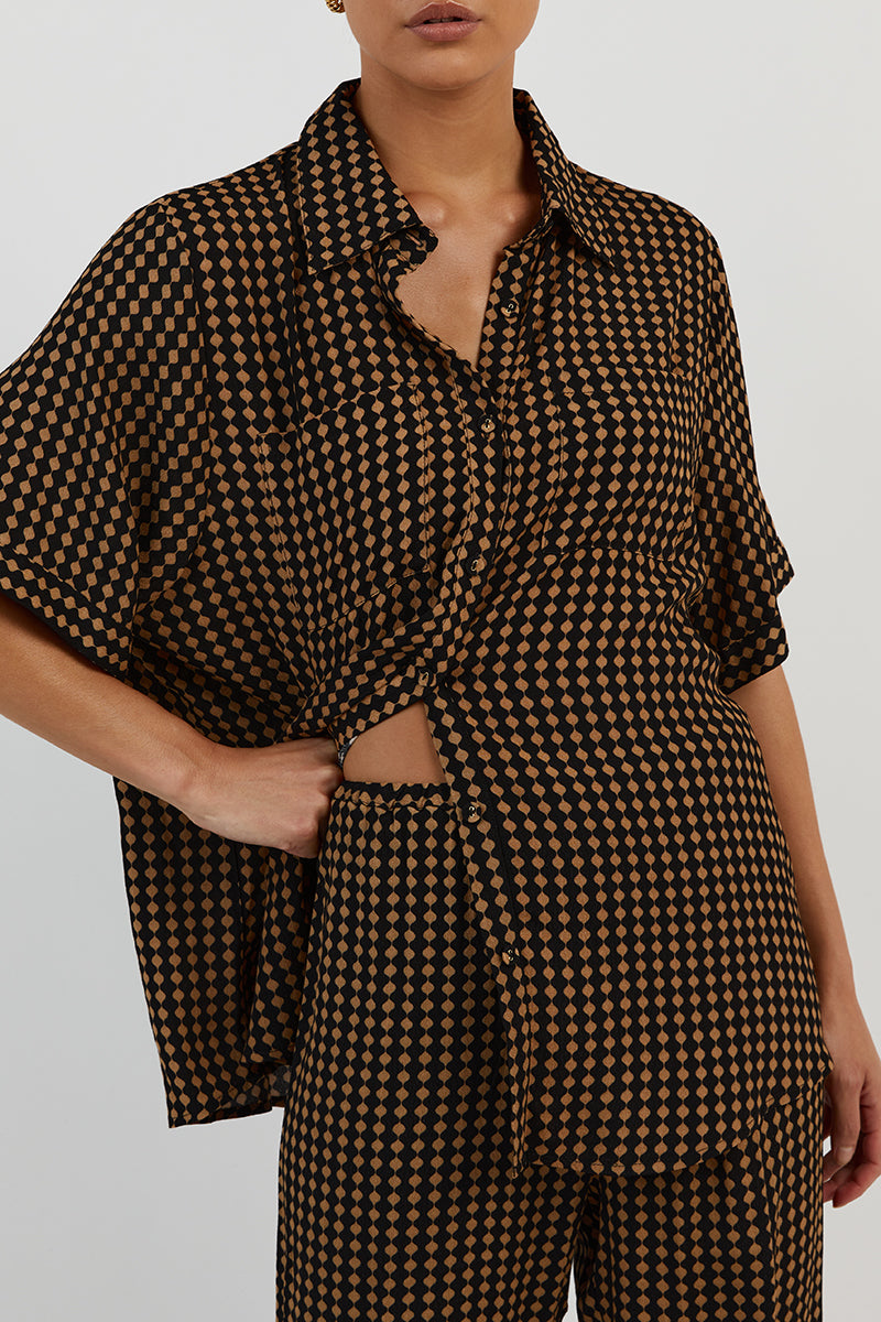 MILA CARAMEL VACATION SHIRT