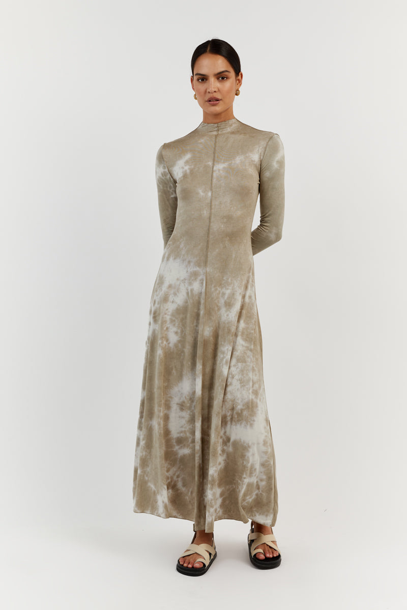 CASPER MOSS TIE DYE SLEEVED DRESS