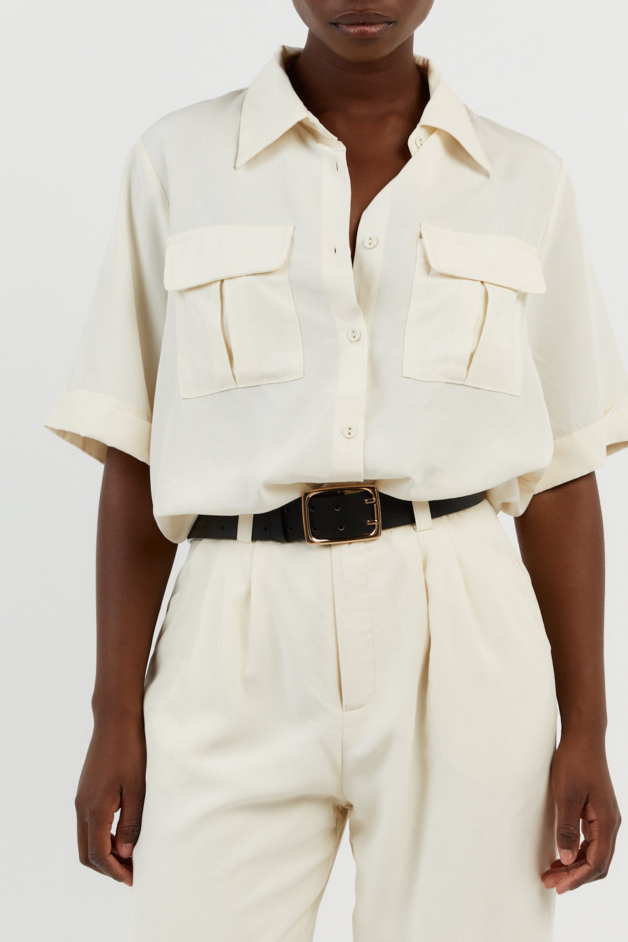 AMELIA OFF WHITE LINEN BLEND PANT