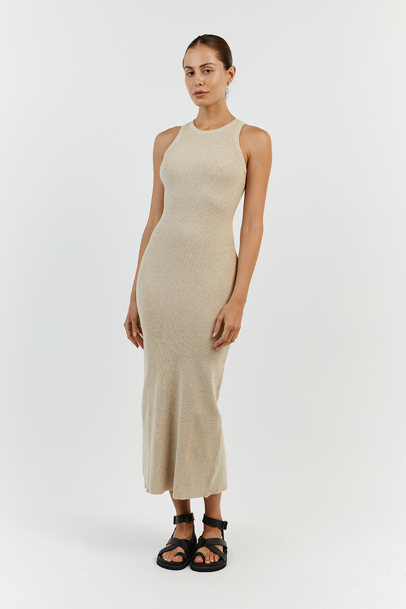 JENNA OAT MARLE KNIT DRESS
