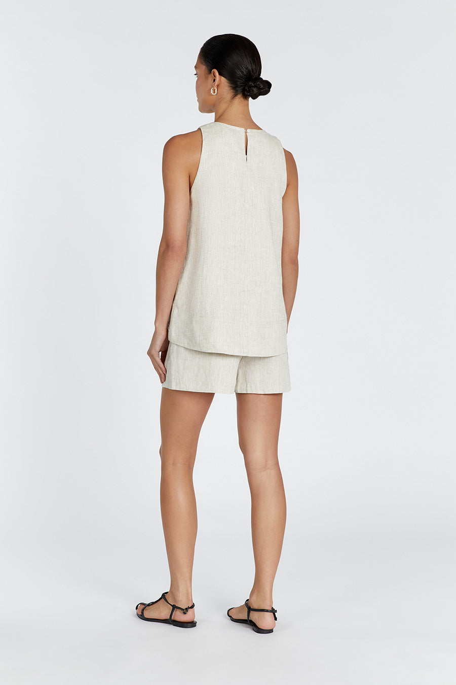 MEG NATURAL LINEN SMOCK TOP