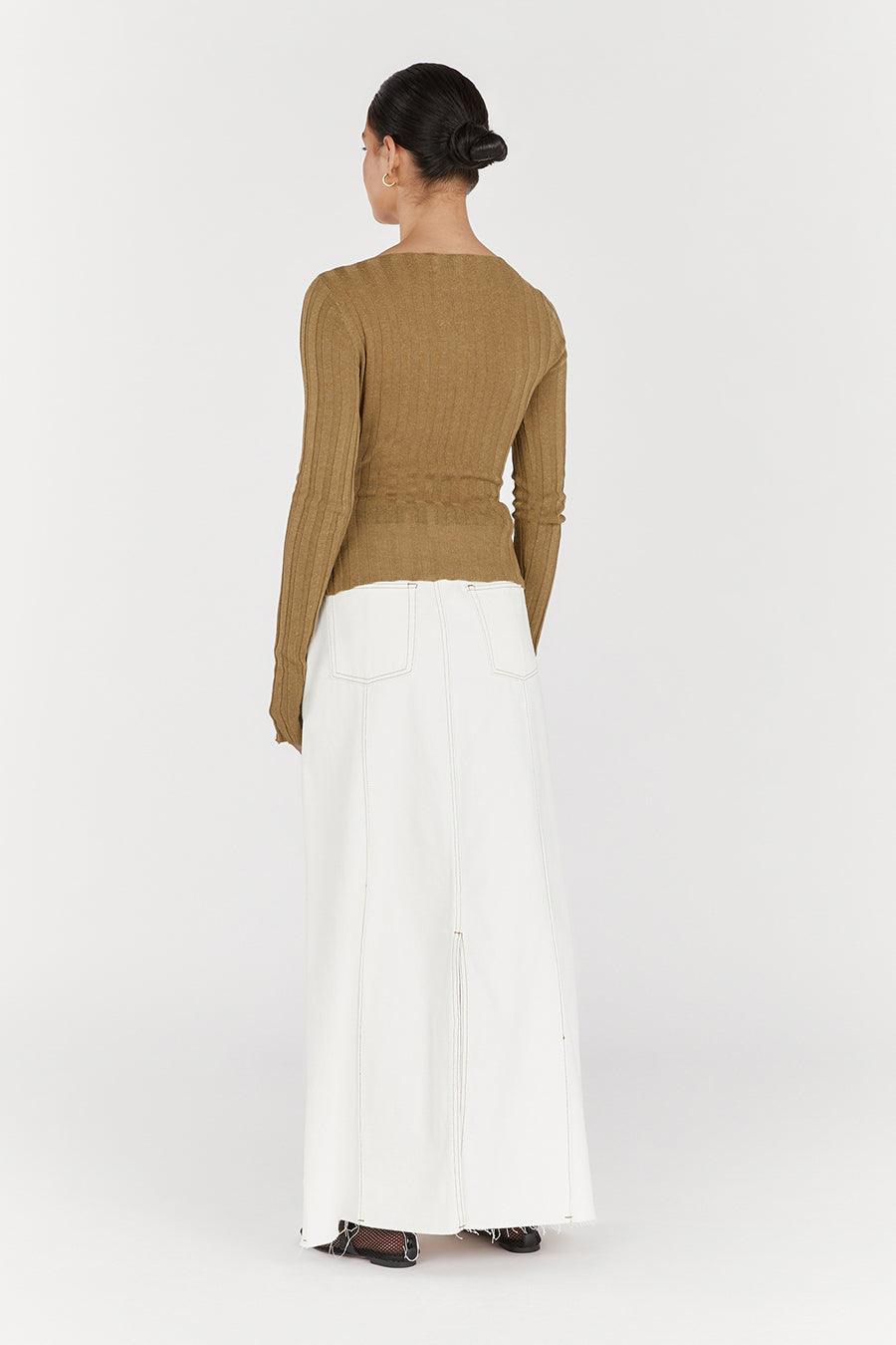 GOLDIE KHAKI MARLE LONG SLEEVE TOP