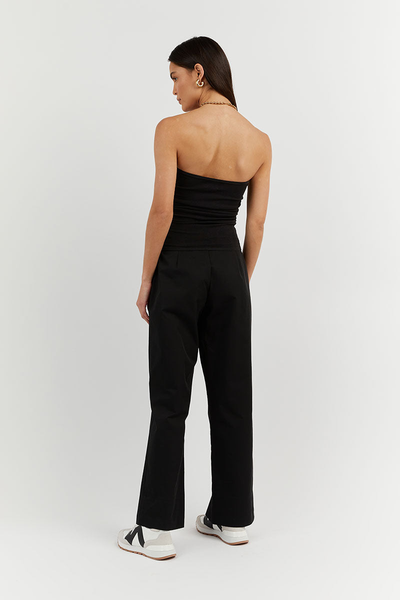 CARRIE BLACK BANDEAU KNIT TOP