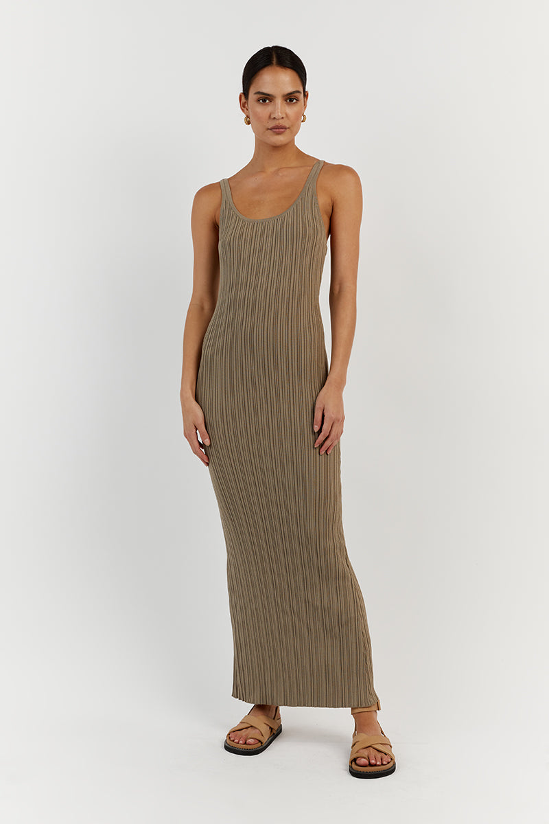 SIENNA MOSS SCOOP MIDI DRESS