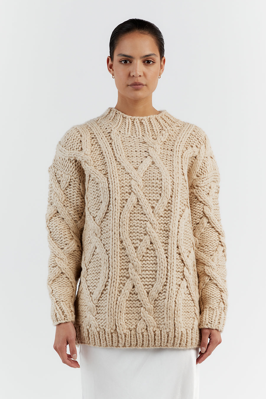 ELLIS NATURAL CABLE KNIT JUMPER