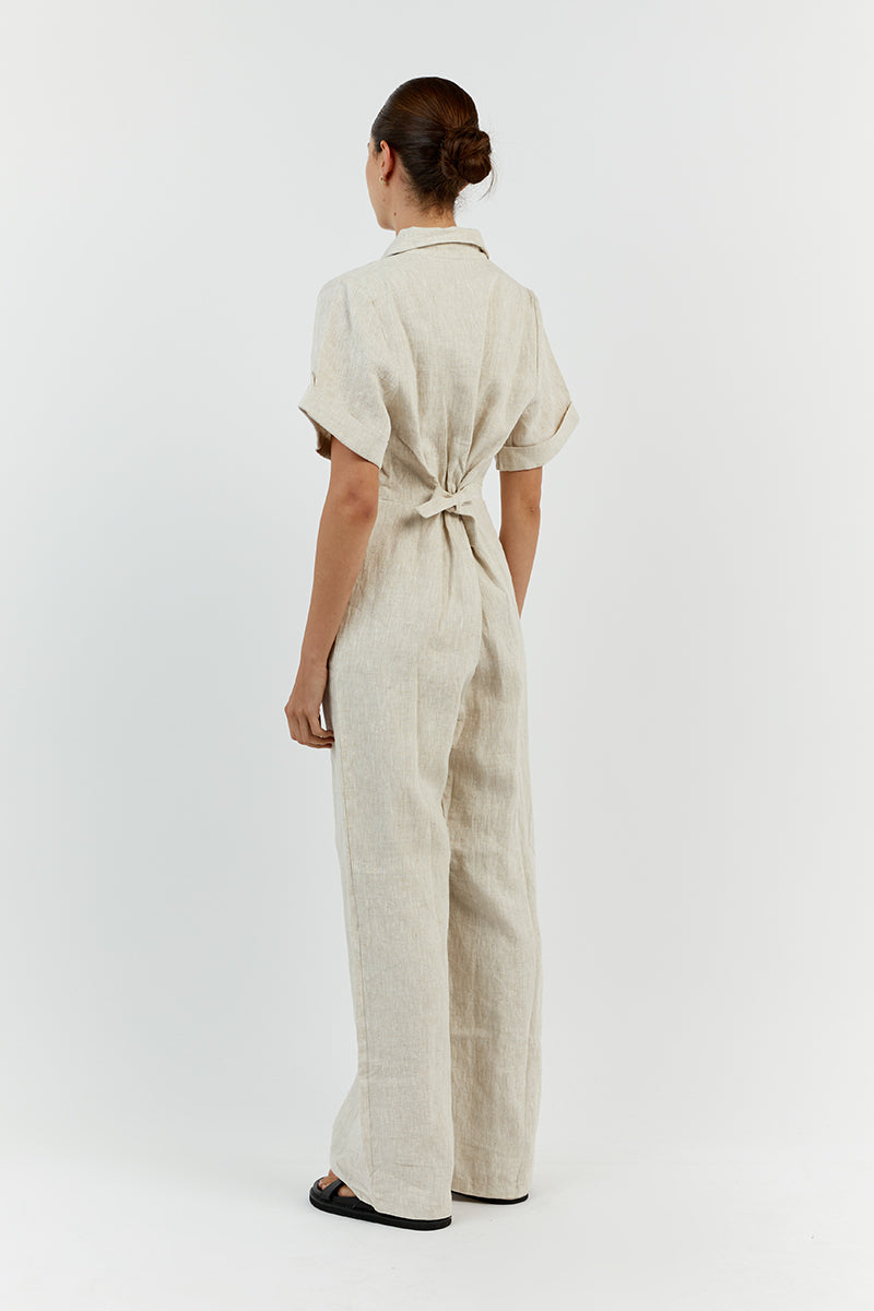 LILY NATURAL LINEN BOILER SUIT