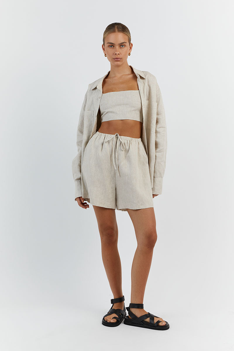 HAZEL NATURAL LINEN JOGGER SHORT