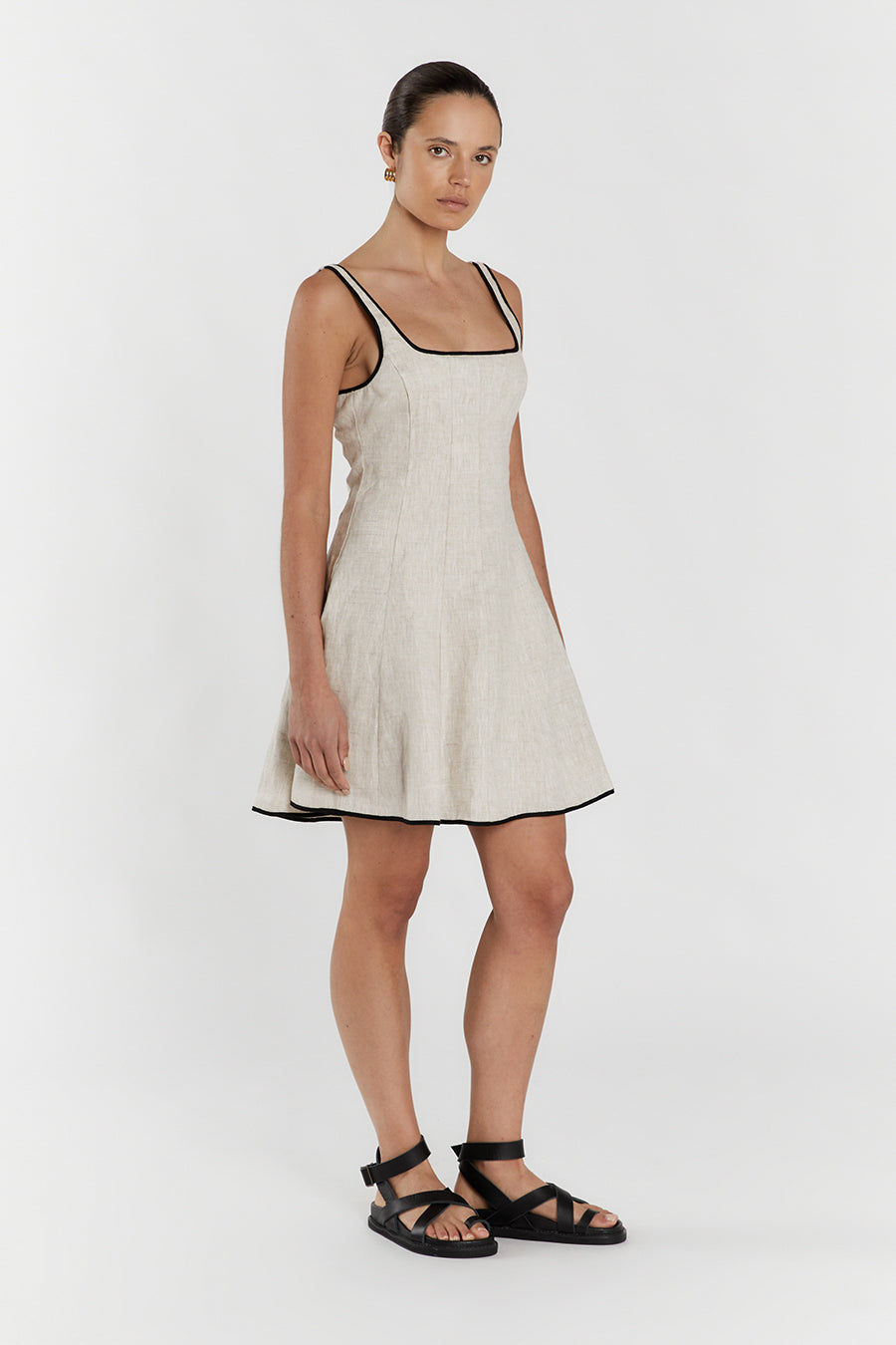 BECK NATURAL LINEN MINI DRESS