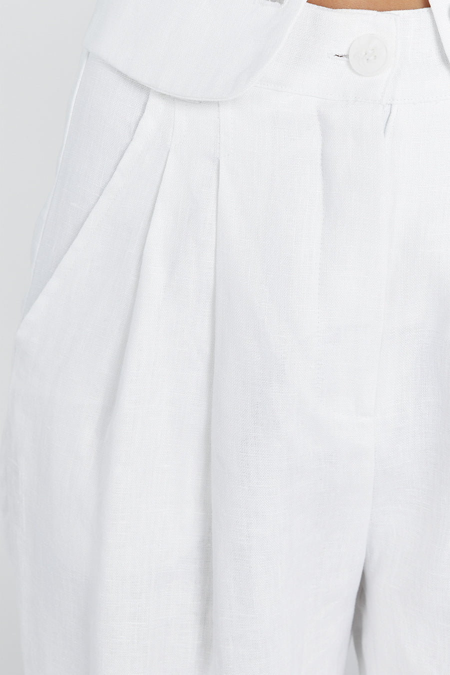 RYAN  WHITE  LINEN TAPERED PANT