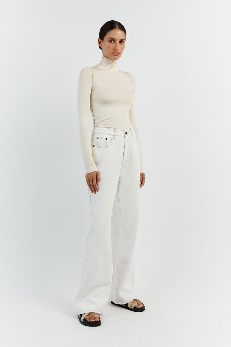 AVERY IVORY HIGH NECK TOP