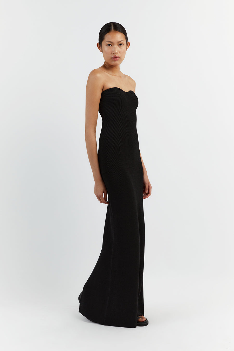VERONICA BLACK BANDEAU MAXI DRESS