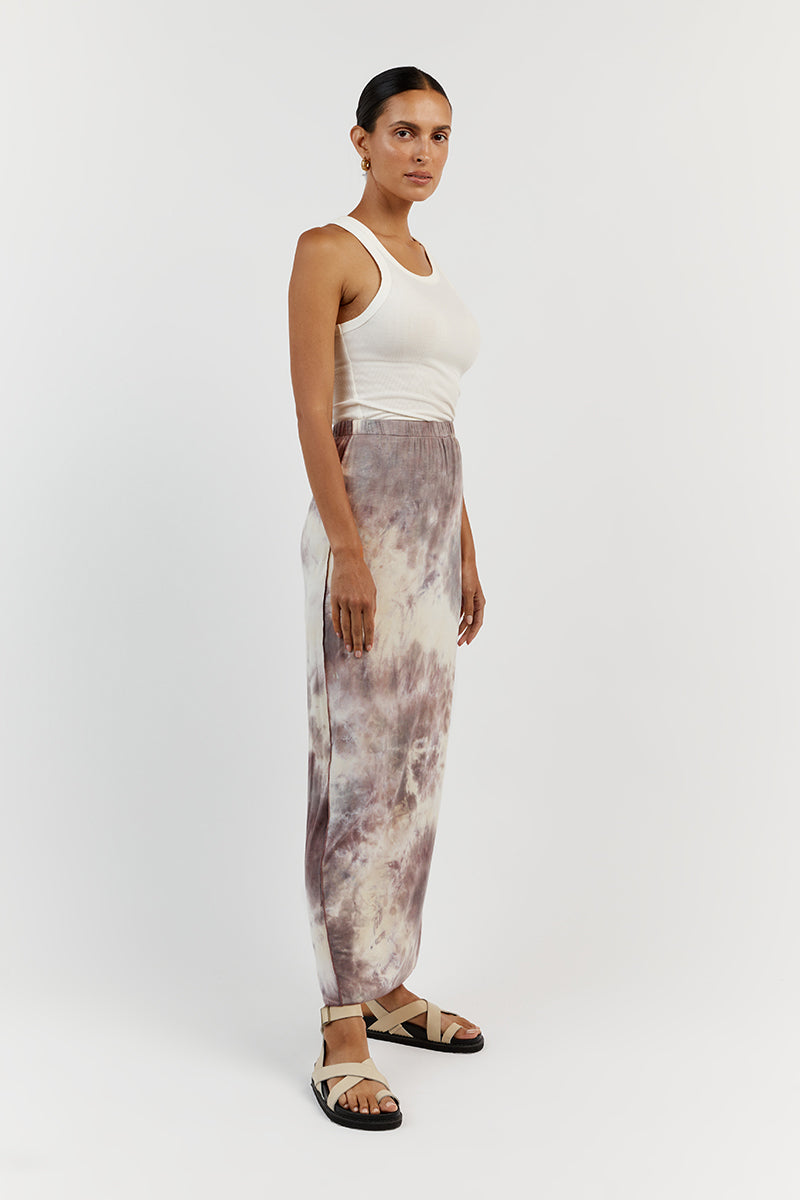 COCO MAUVE TIE DYE MIDI SKIRT