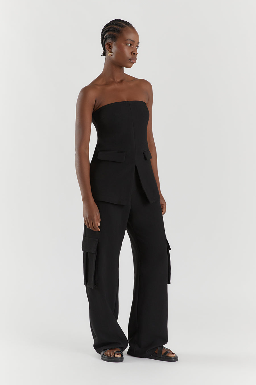 WILLA BLACK STRAPLESS TOP