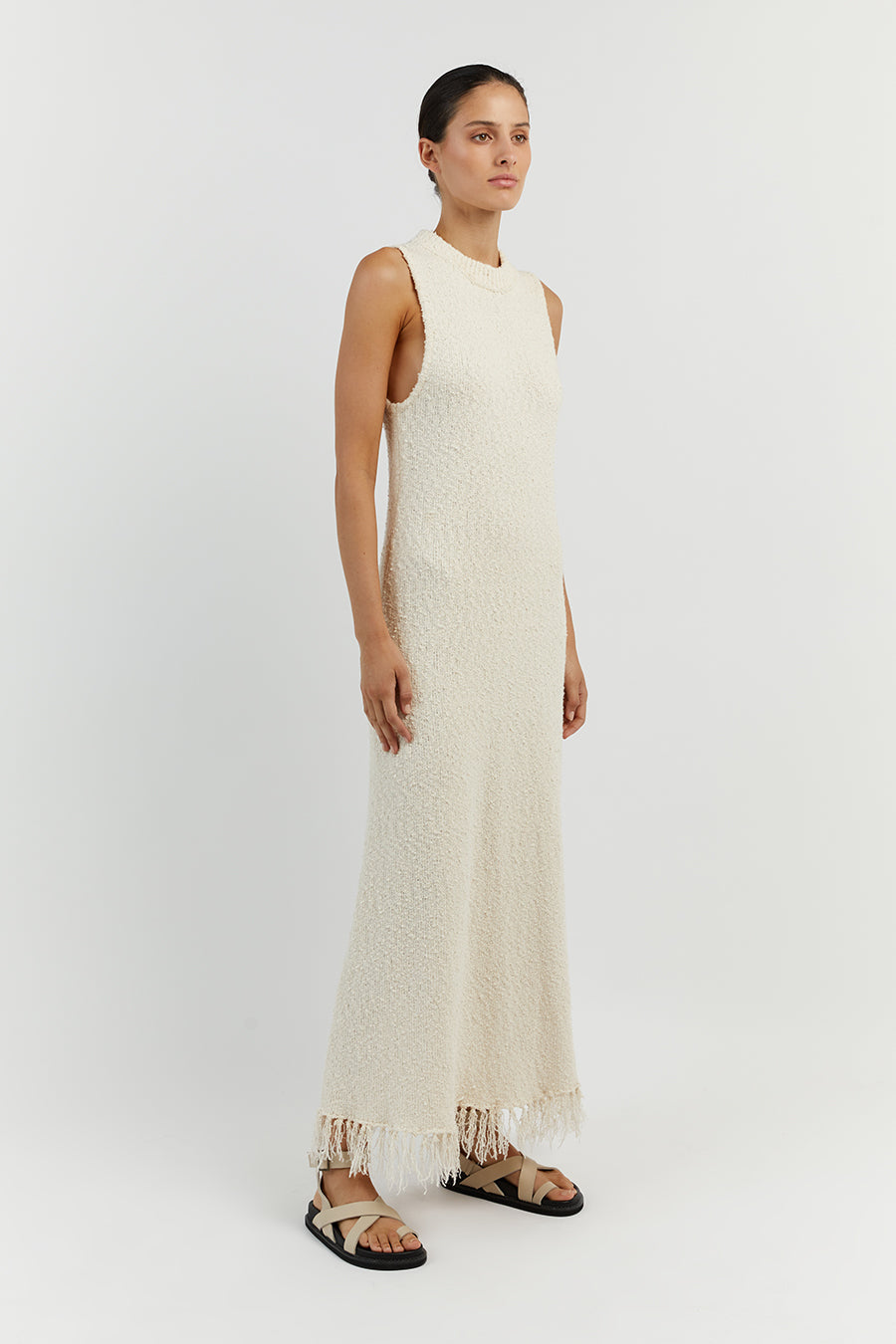 DAKOTA NATURAL HIGH NECK MAXI DRESS