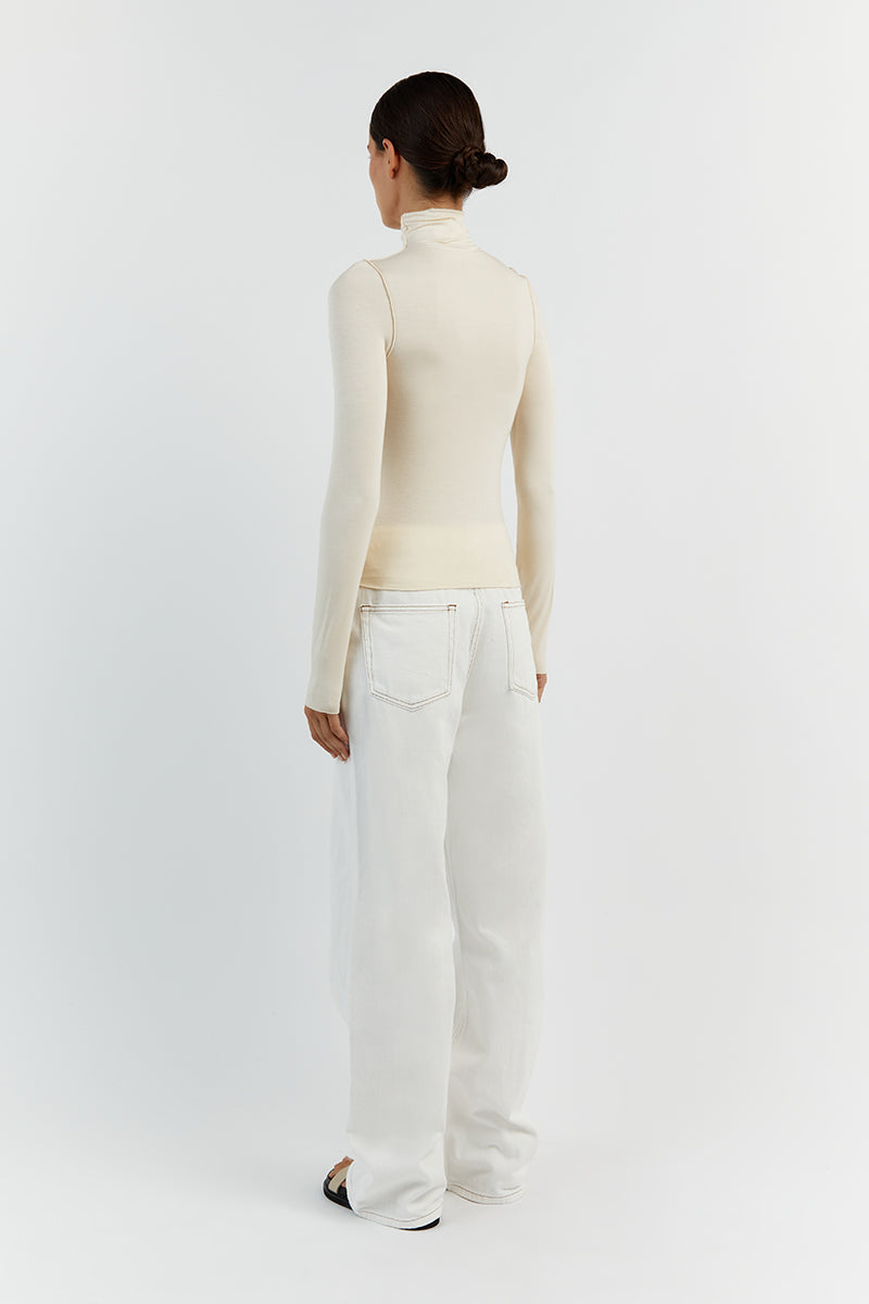 AVERY IVORY HIGH NECK TOP