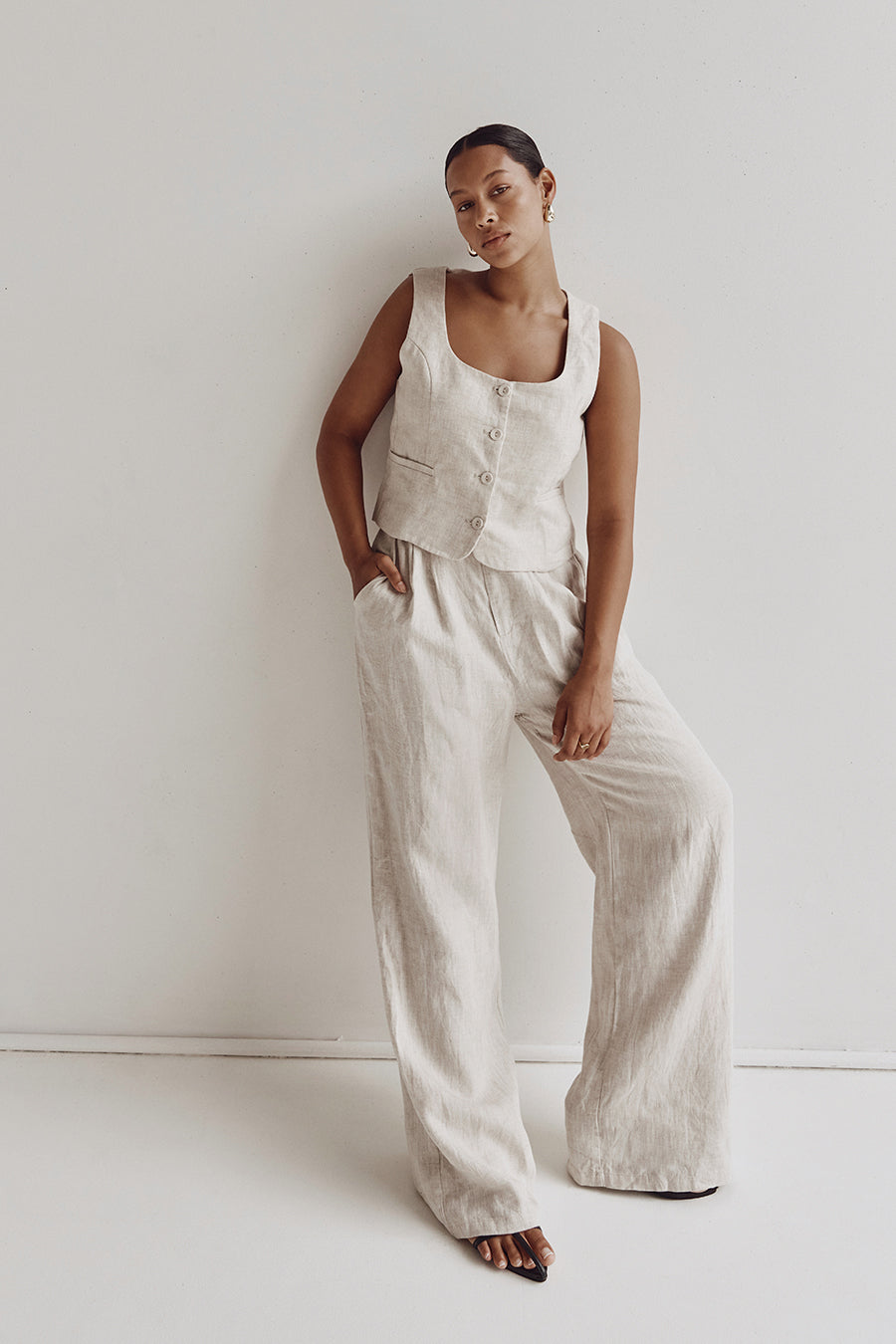 NORAH NATURAL LINEN PANT