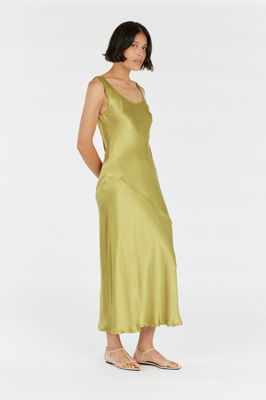 JACKIE PEAR SILK MAXI DRESS