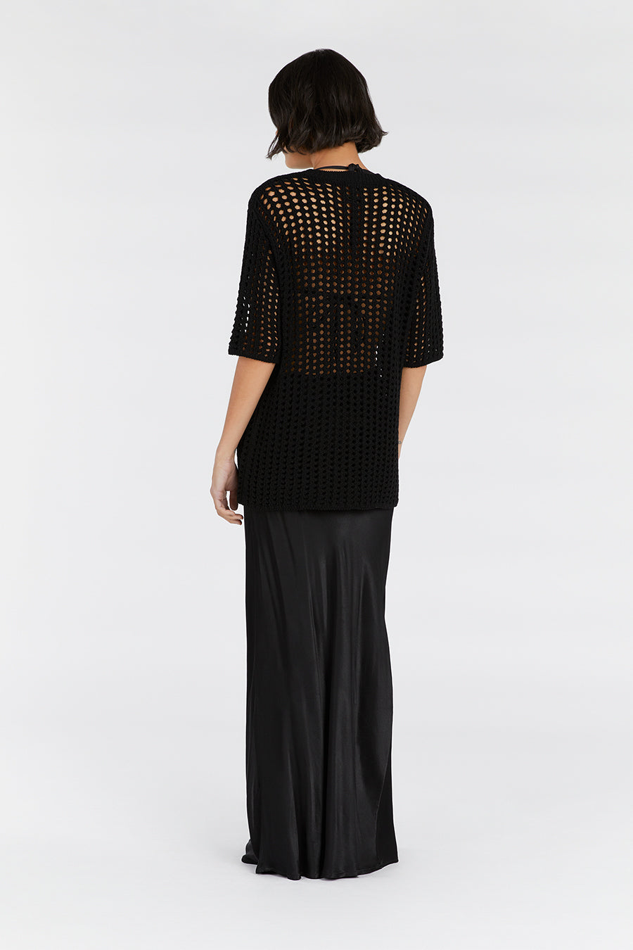 HUNTER BLACK CROCHET TEE