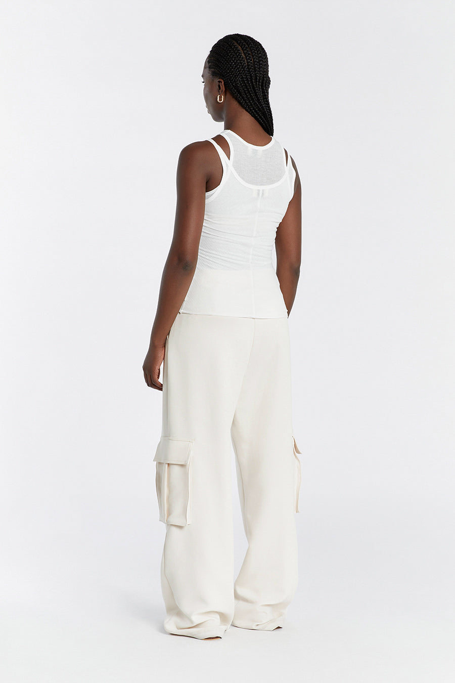 JUDE OFF WHITE SLEEVELESS LAYER TOP