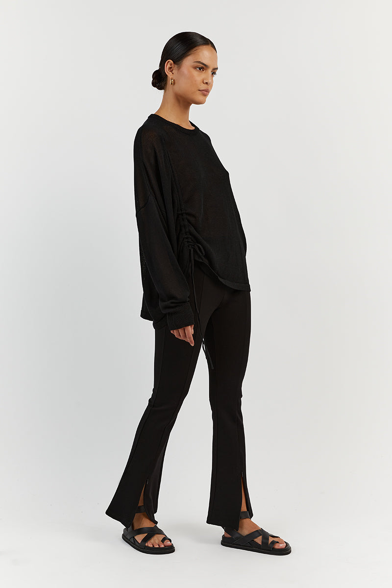 BRADY BLACK OVERSIZED CREW NECK