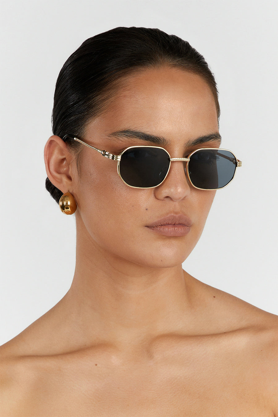 SONNY GOLD ROUND SUNGLASSES