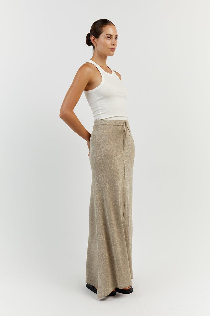 NICO GOLD MIDI SKIRT