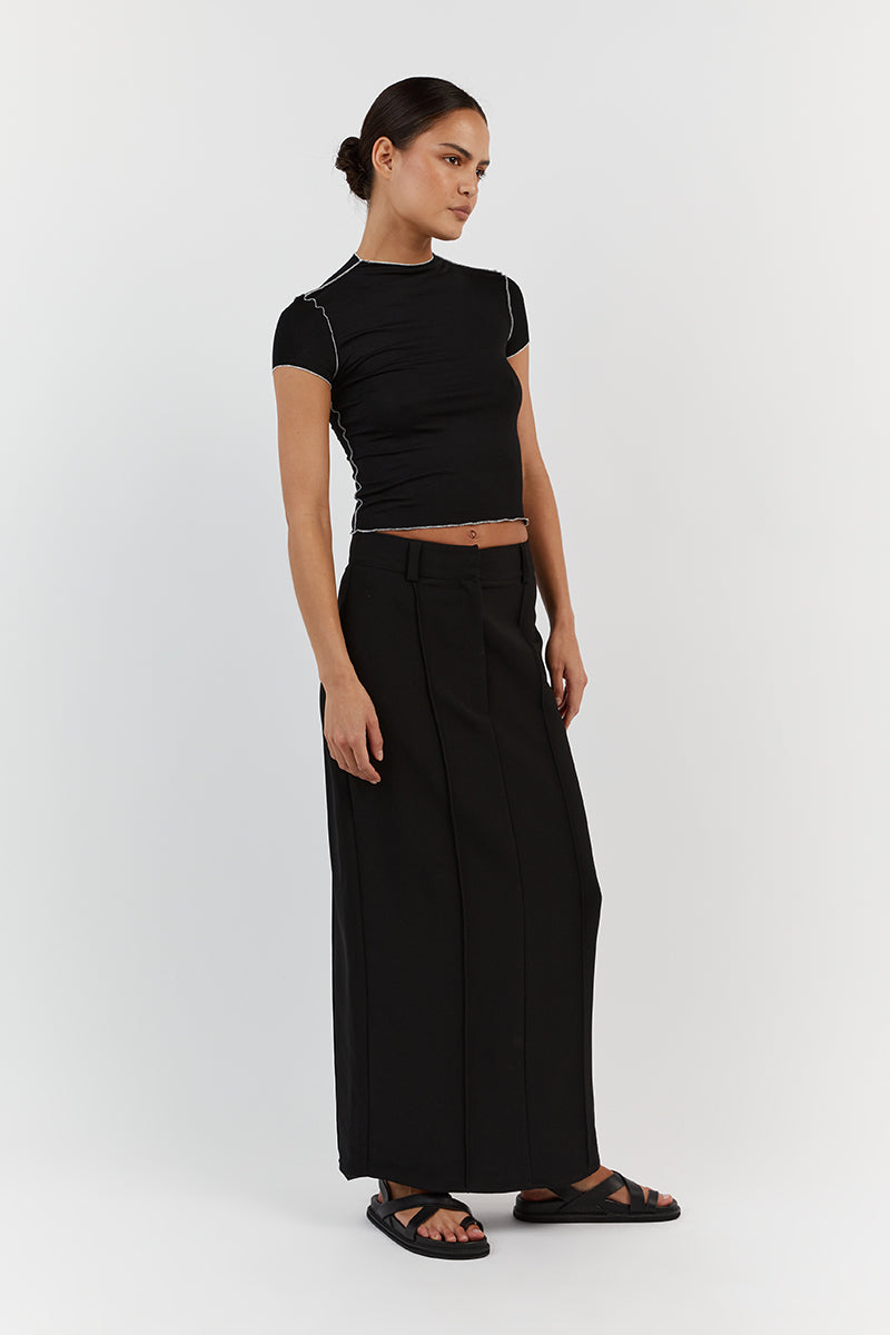 SOHO BLACK CAP SLEEVE TOP