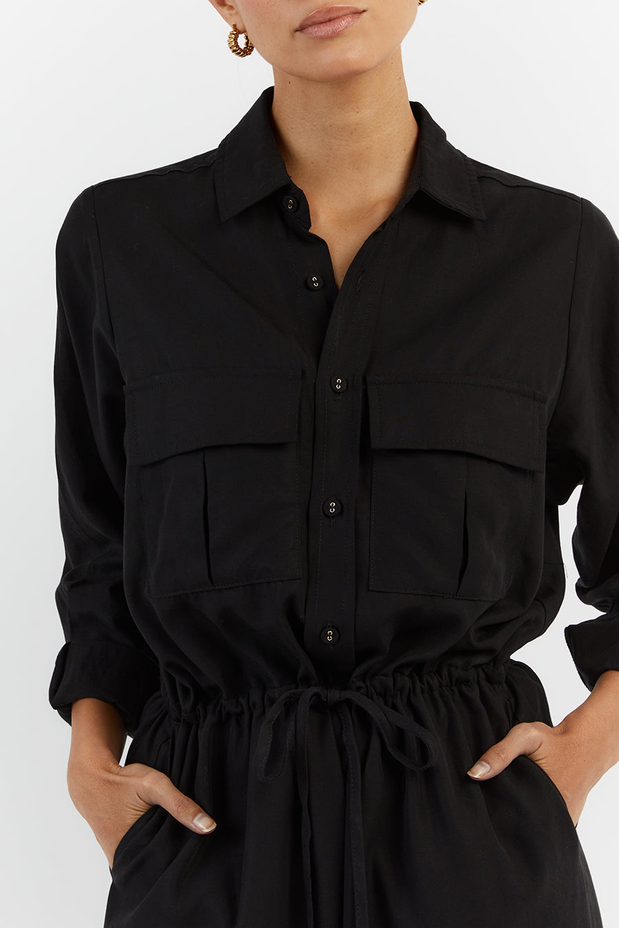 LARS BLACK TENCEL JUMPSUIT