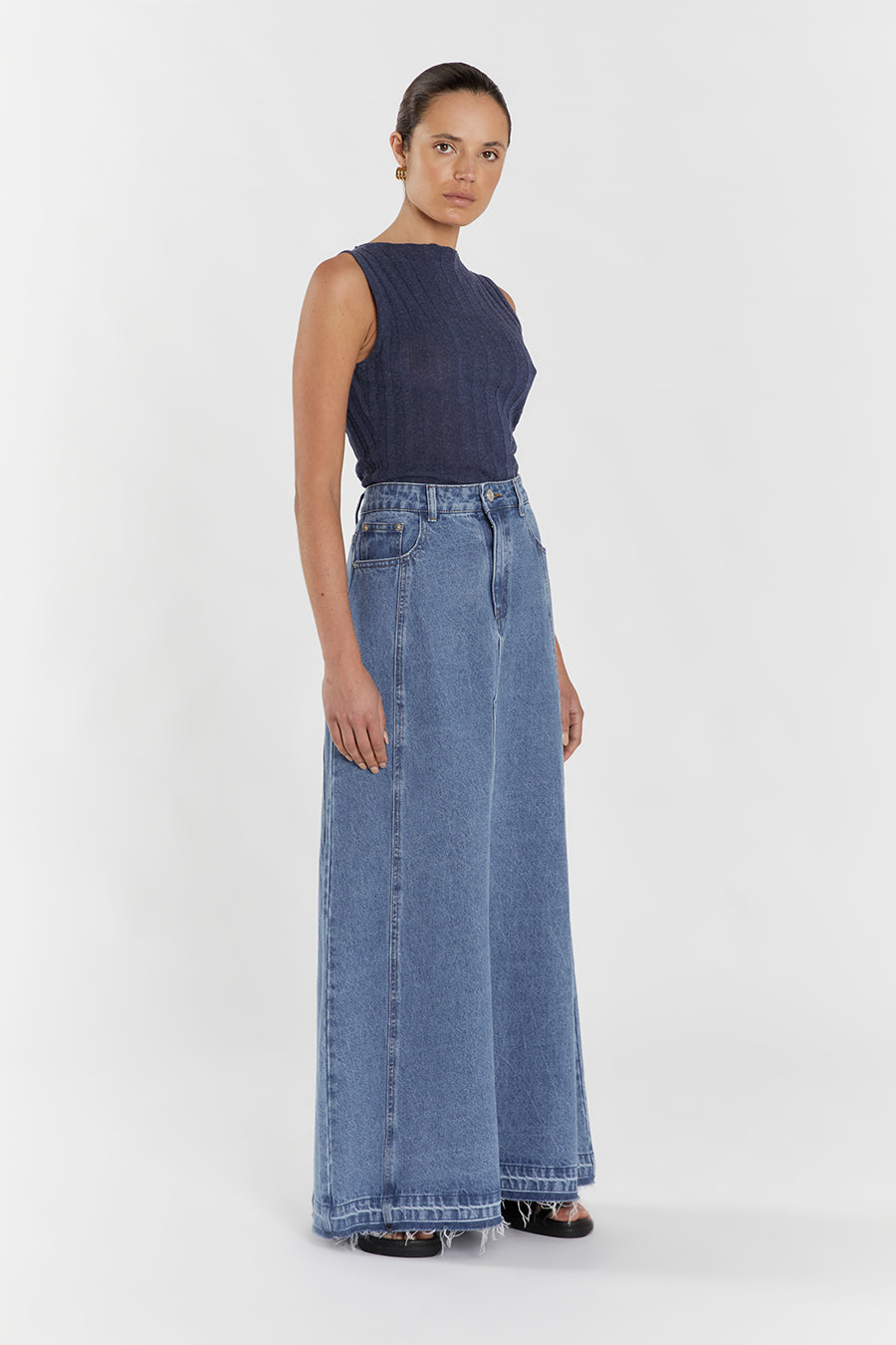 GOLDIE INDIGO MARLE BOAT NECK TANK