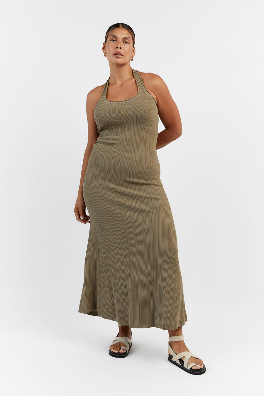 EDDISON MOSS KNIT MIDI DRESS