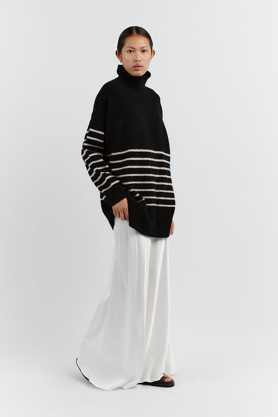 BROOKLYN BLACK/STONE STRIPE JUMPER