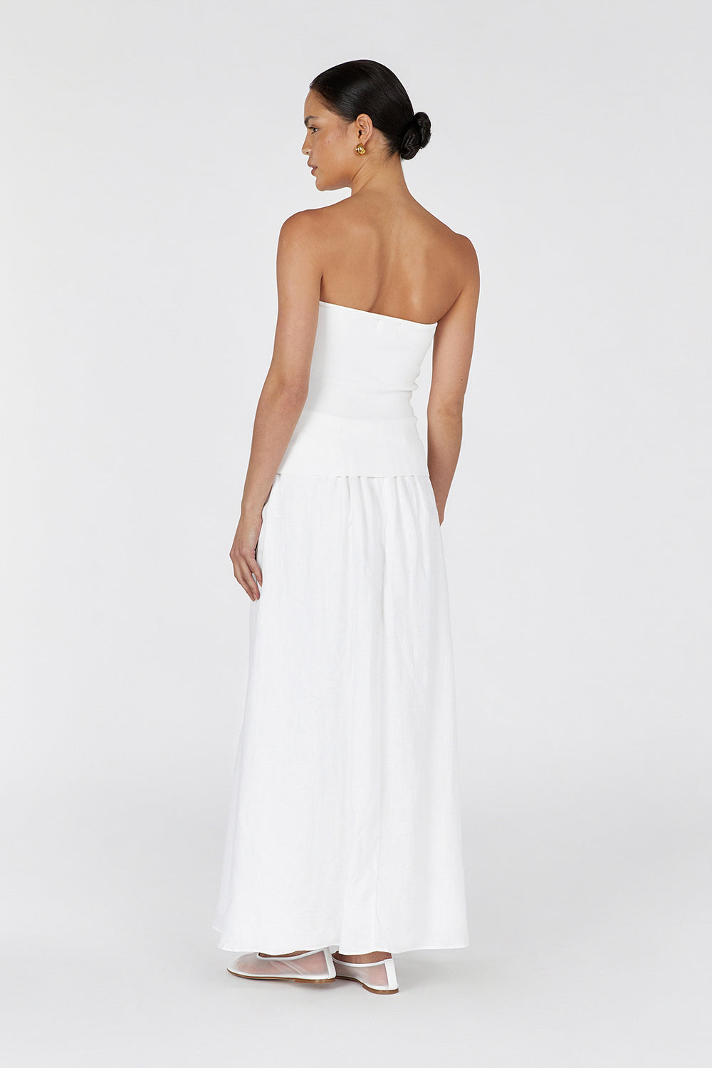 VERA OFF WHITE KNIT BANDEAU TOP