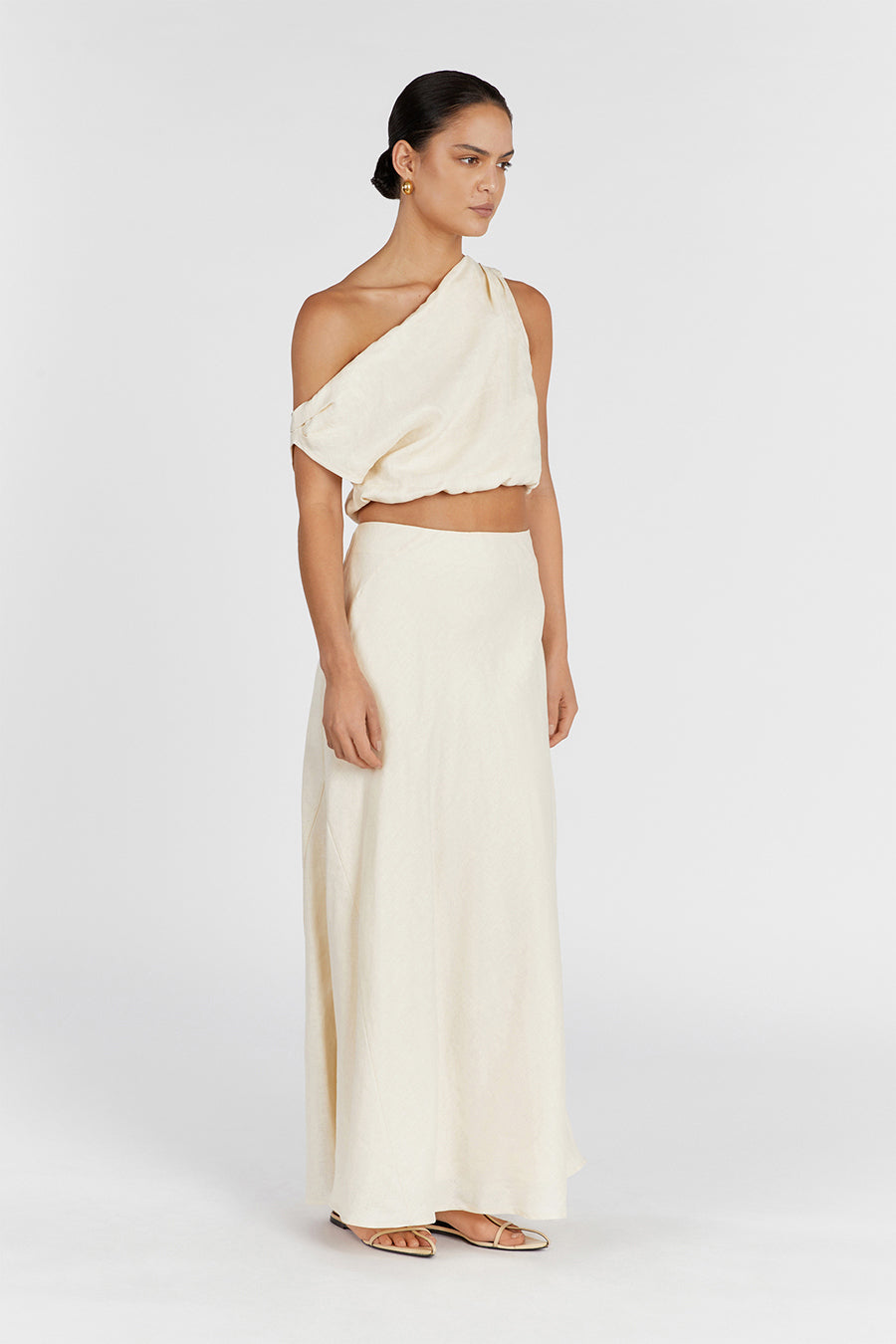 CASS BUTTERMILK LINEN CROP TOP