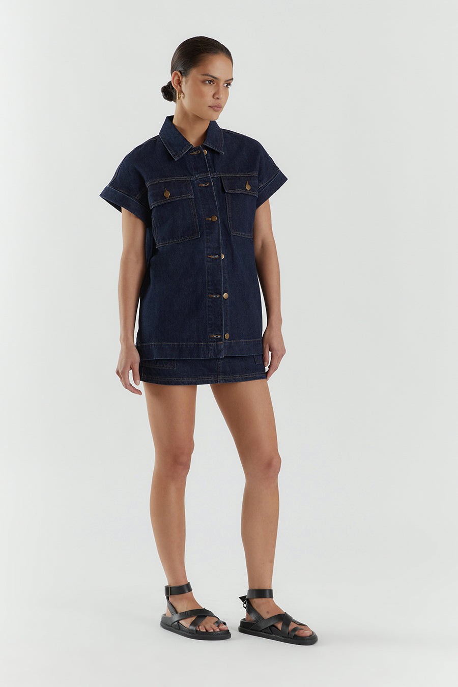 FELIX INDIGO DENIM SHORT SLEEVE SHIRT
