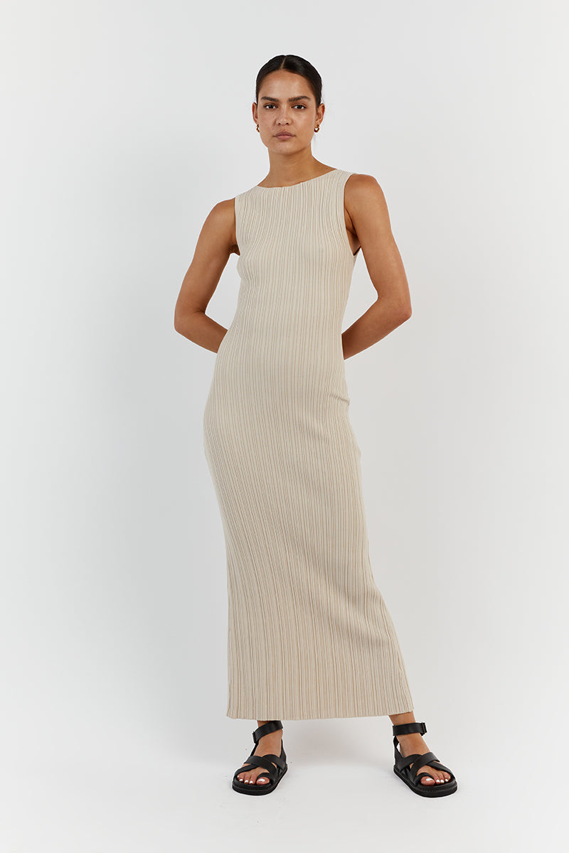 SIENNA STONE KNIT MIDI DRESS