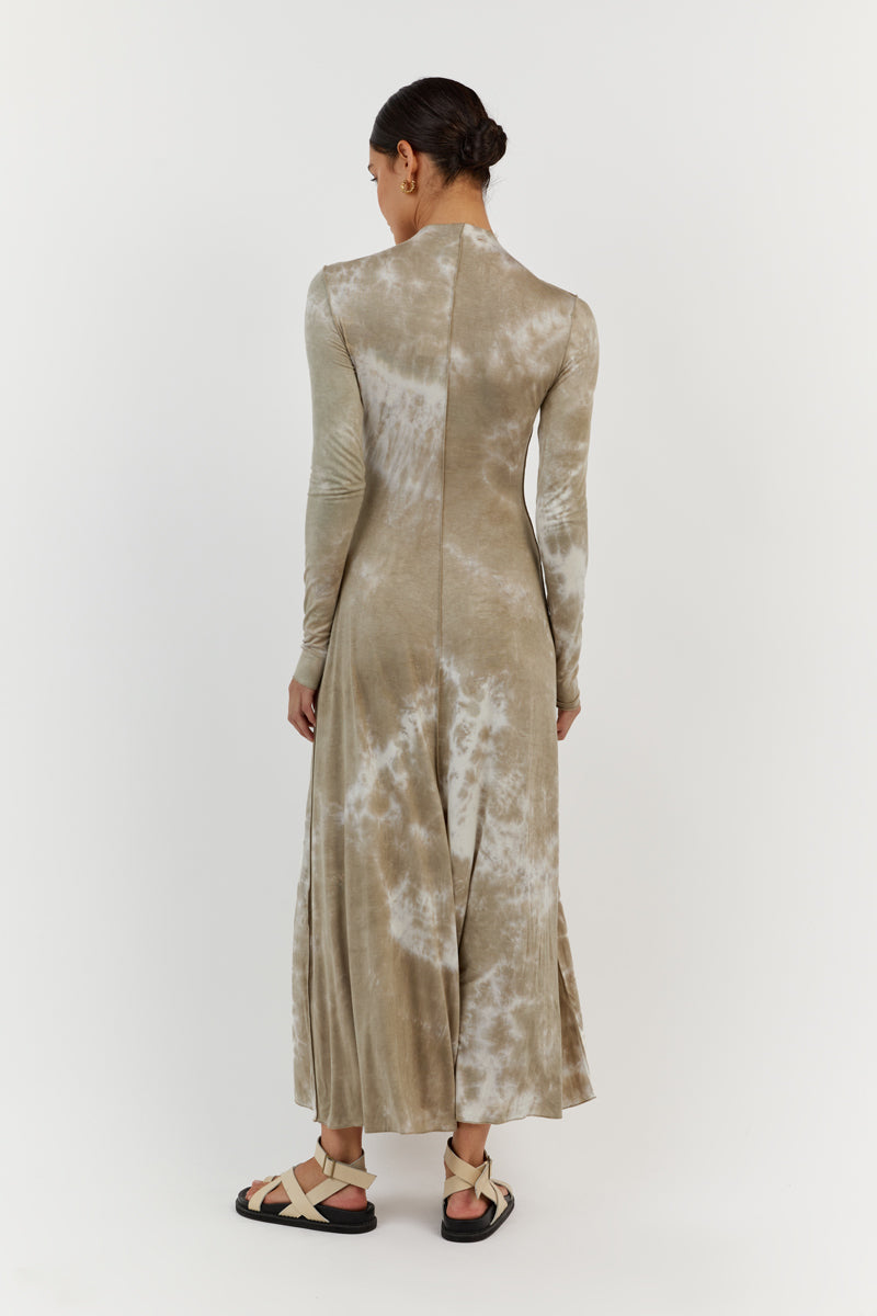 CASPER MOSS TIE DYE SLEEVED DRESS